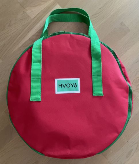 Сумка-чехол для хранения новогодних украшений круглая d-50 см красная | Зображення 1