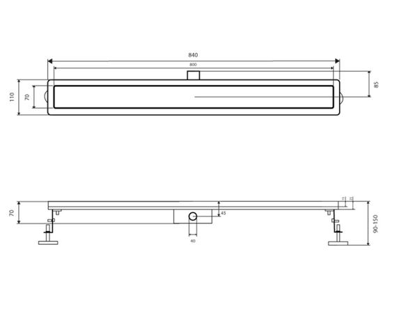 Трап Qtap Taurus Tile800 з сухим затвором під плитку QTTAUTILE800 | Зображення 1