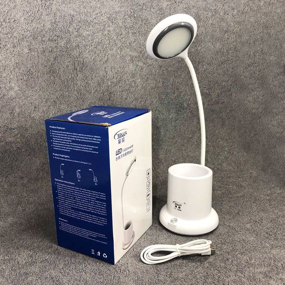 Настольная лампа аккумуляторная на гибкой ножке с органайзером Tedlux TL-1006, usb светильник гибкий | Зображення 7