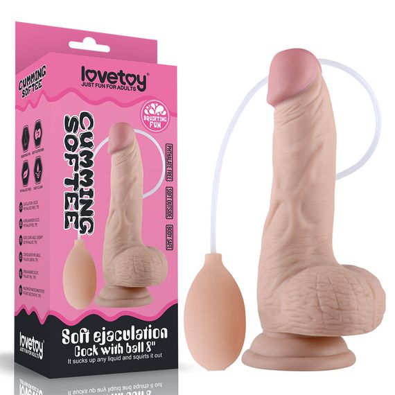 Фалоімітатор - Soft Ejaculation Cock With Ball 8" Sex Aura
