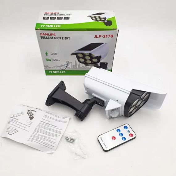 Вуличний ліхтар на сонячній батареї з датчиком руху та пультом JLP-2178 Ліхтар-прожектор у вигляді камери | Зображення 5