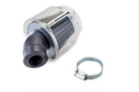 Фільтр повітряний мото  нульовик Ø28/40mm, 45* (дзвін, прозорий)