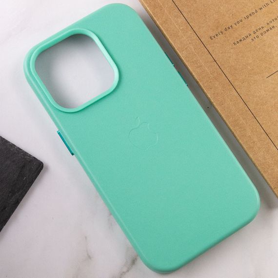 Шкіряний чохол Leather Case (AA Plus) with MagSafe для Apple iPhone 14 Pro Max (6.7") Ice | Зображення 6
