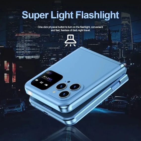 Кнопковий мобільний телефон розкладачка AIEK I15 Max на 4 сім карти Blue | Зображення 9