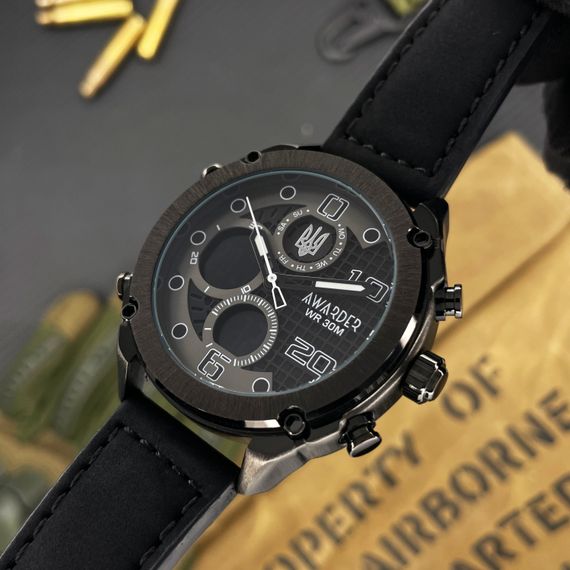 Чоловічий годинник Awarder 017 Тризуб срібло Black | Зображення 2