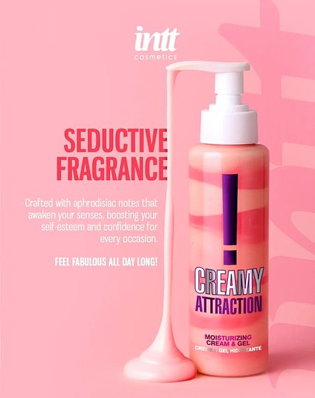 Крем-гель для тіла з спокусливим ароматом Intt Creamy Attraction Seduction! для поцілунків, 100 мл Sex Aura | Зображення 1
