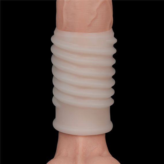 Насадка на член - Vibrating Spiral Knights Ring White | Зображення 2
