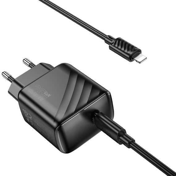 Мережевий зарядний пристрій Hoco CS24A 1 USB-C PD/QC 25W+Type-C to Lightning | Зображення 5