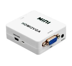 Перехідник VGA на HDMI конвертер для ПК, ноутбука, відео реєстратора адаптер перетворювач з аудіо та зовнішнім живленням HDMI -