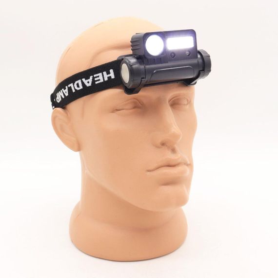 Налобний ліхтар з датчиком руху, від USB, BL 123 COB / Акумуляторний ліхтарик на голову | Зображення 6
