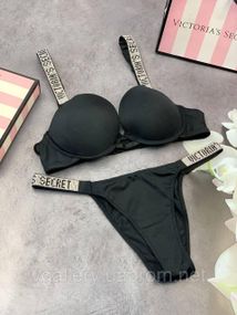 Комплект женского нижнего белья Victoria`s Secret Виктория Сикрет. Черное нижнее белье Victoria`s Secret 80B