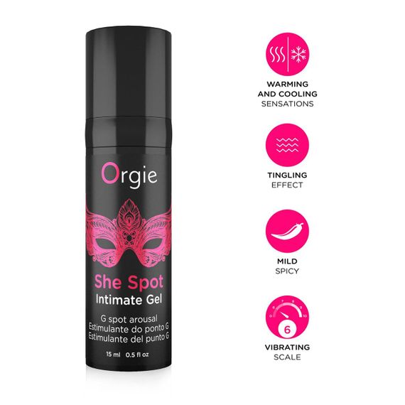 Гель для стимуляции точки G Orgie She Spot Intimate Gel, 15 мл, тепло-холод, эффект вибрации Sex Aura | Зображення 2