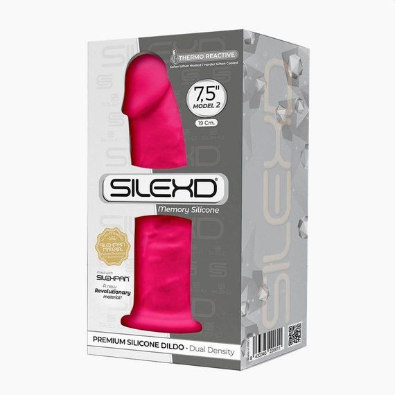 Фалоімітатор SilexD Henry Pink (MODEL 2 size 7.5in), двошаровий, силікон + Silexpan, діаметр 4,8 см | Зображення 2