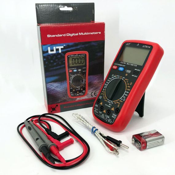 Мультиметр тестер вольтметр Digital UT61A / Тестер для електрика / Тестер для YI-316 вимірювання напруги | Зображення 9