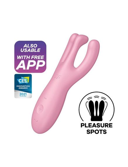 Кліторальний смарт-вібратор Satisfyer Threesome 4 з трьома кінчиками (Pink) | Зображення 1