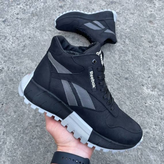 шкіряні зимові ботинки Reebok колір чорний / сірий | Зображення 6