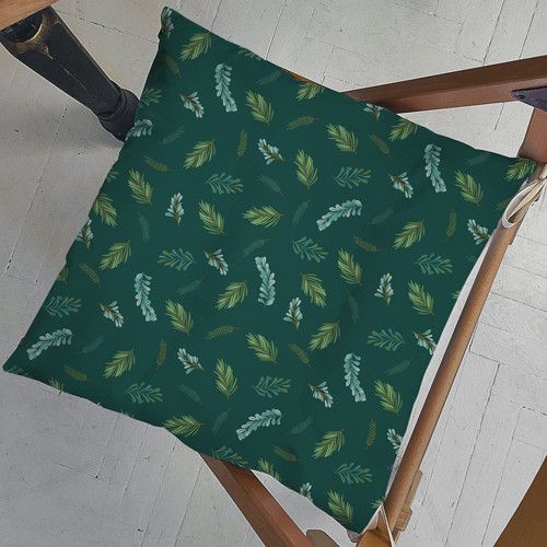 Подушка на стул с завязками Хвоя 40x40x4 см (PZ_23NG021)