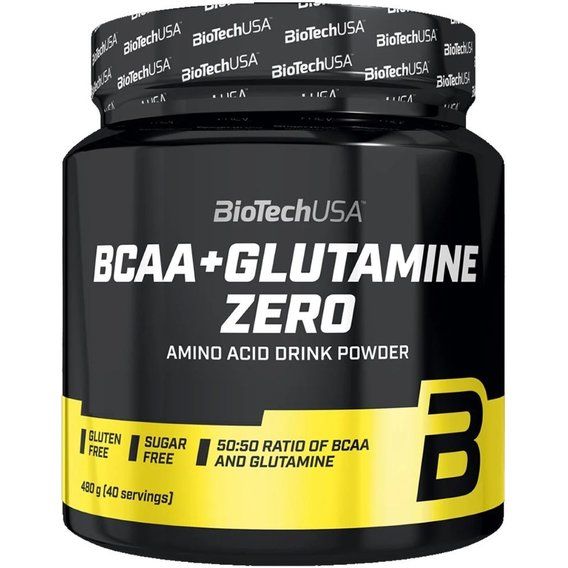 Амінокислота BCAA для спорту BioTechUSA BCAA + Glutamine Zero 480 g /40 servings/ Lemon