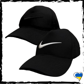 Кепка Nike. Кепка Найк чорна, вишитий лого. Унісекс, чорна. Шапка 57-59р