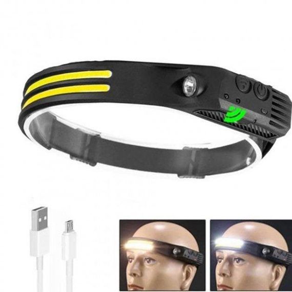 LED Ліхтар налобний BL-W689-LM+2COB (white+red) EQ-189 датчик руху | Зображення 2