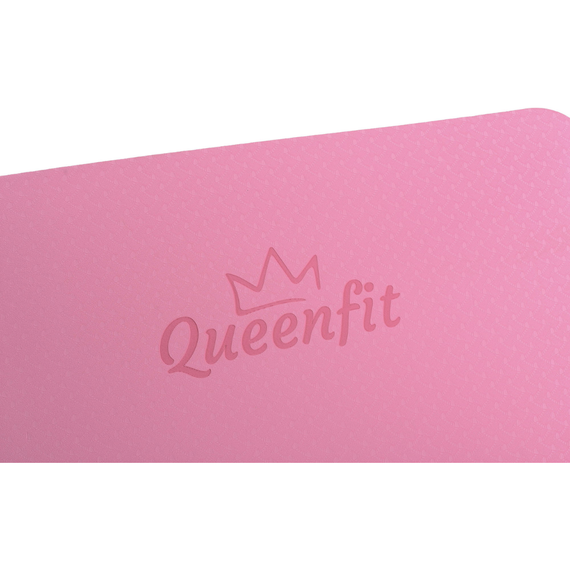 Килимок (мат) для фітнесу та йоги Queenfit Premium TPE 0,5см рожевий | Зображення 4