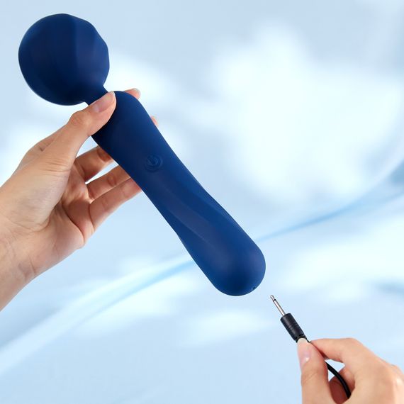 Вібромасажер Wand із гнучкою насадкою BeYourLover Titan, синій, 25 × 6,27 см Sex Aura | Зображення 6