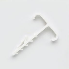 Дюбель-ялинка подвійна (12х5) для плоских дротів білий (пач 100шт) APRO FT-21251