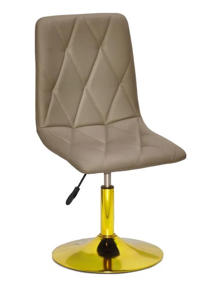 Стілець Melvin (Fred) GD-Base, на золотій круглій нозі-опорі, з регулюванням висоти, м'яке сидіння екошкіра колір моко 704 | Зображення 4