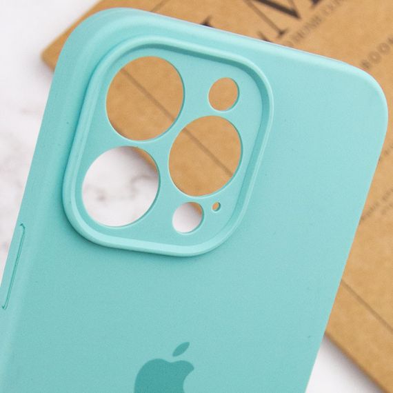 Чехол Silicone Case Full Camera Protective (AA) для Apple iPhone 13 Pro (6.1") Бирюзовый / Marine Green | Зображення 5