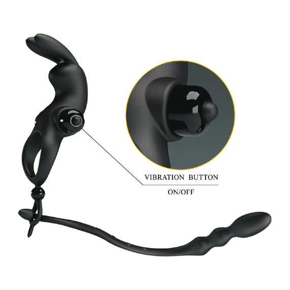 Эрекционное вибро кольцо с анальным стимулятором Pretty Love - VIBRATION PENIS SLEEVE V, BI-2102131 sexstyle | Зображення 16