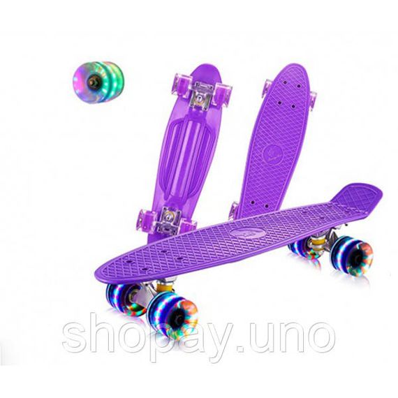 Пенні борд Penny board Дитяча скейт дошка з підсвіткою колес Fish Skateboards | Зображення 1