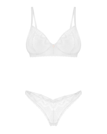 Комплект белья Obsessive Alissium set Белый M/L | Зображення 2