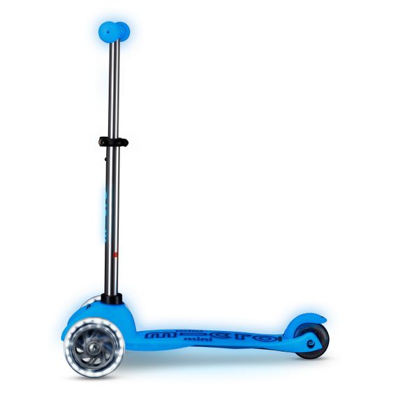 Детский трехколесный самокат Mini Deluxe Glow LED Artic Blue (Арктический синий со светящимися колесами) | Зображення 2