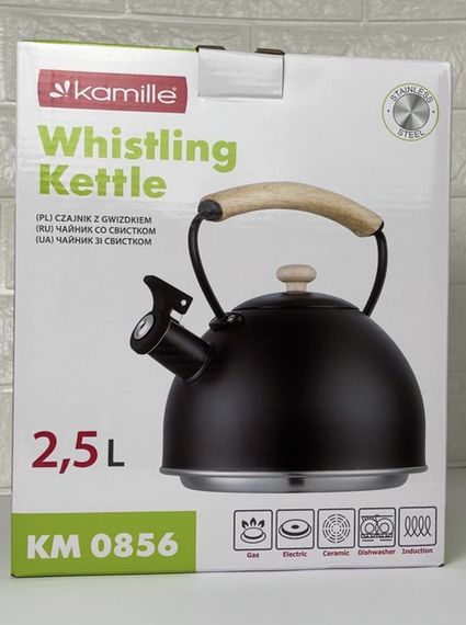 Чайник із свистком Kamille KM-0856 2.5 л чорний | Зображення 2