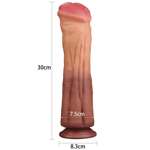 Фаллоимитатор - Dual-Layered Silicone Cock 12" Brown Sex Aura | Зображення 6