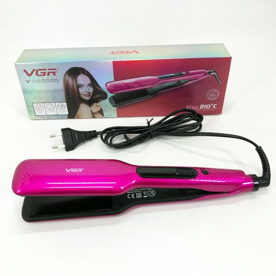 Широка праска для випрямлення волосся VGR V-506 потужністю 55 Вт з LED дисплеєм 130-210 градусів рожевий | Зображення 9
