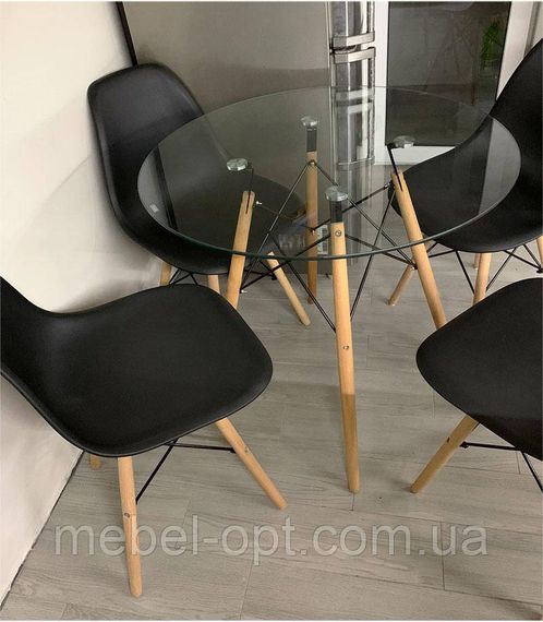 Стіл Етна Glass круглий скляний 80 см, дизайн Eames DSW Table | Зображення 2