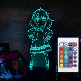 Акриловий світильник-нічник з пультом 16 кольорів Anya SPY x FAMILY tty-n001757