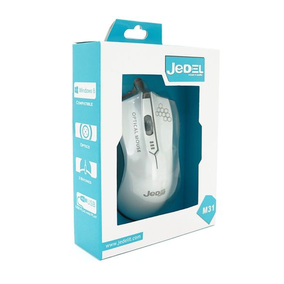 Миша провідна JEDEL M31, White, Q100 | Зображення 1
