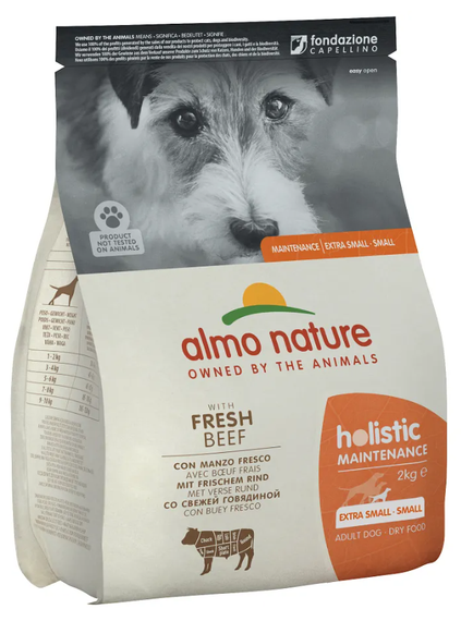 Сухий корм для дорослих собак маленьких порід Almo Nature (Альмо Натюр) Holistic зі свіжою яловичиною 2 кг