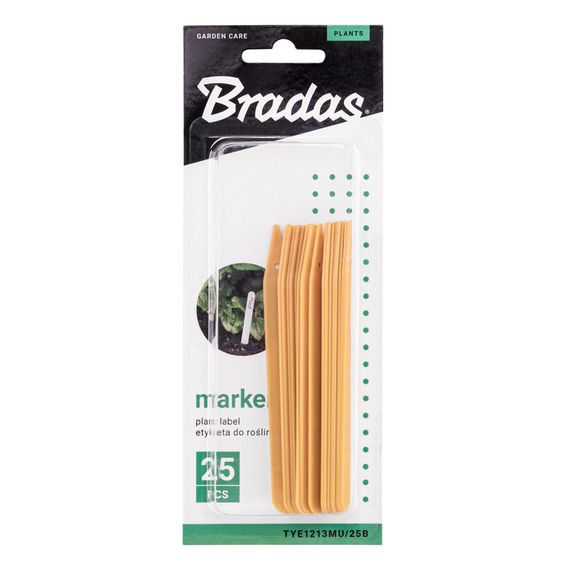 Маркер для рослин Bradas 12,5 x 1,3 см, 25 шт, гірчичний, TYE1213MU/25B | Зображення 1
