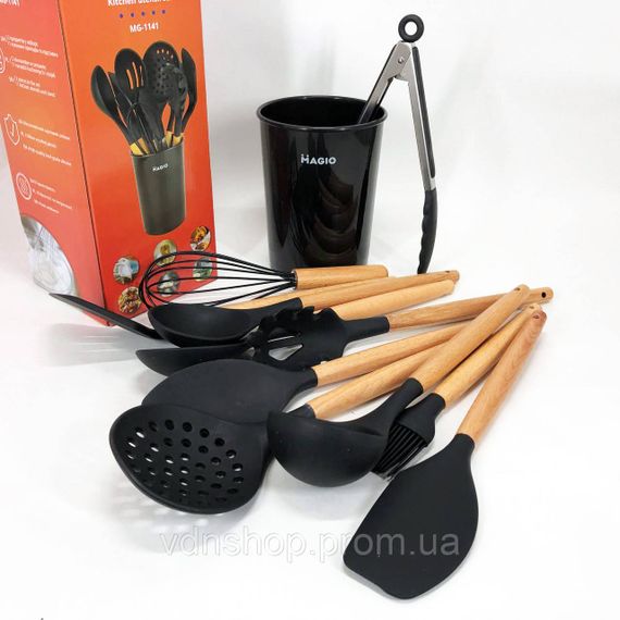 Кухонне приладдя з тефлоновим покриттям, Кухонний комплект з силікону, Силіконові аксесуари для кухні OZ-64 | Зображення 6