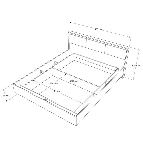 Ліжко двоспальне з підйомним механізмом Еверест Сіті-1400 200,5х148,8х82,6 см Дуб сонома/Білий (EVR-071093) | Зображення 9