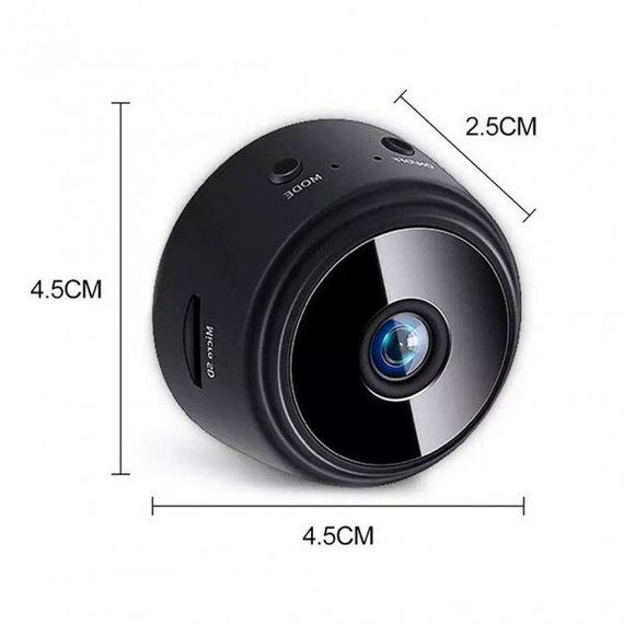 Міні Камера ip Відеоспостереження Wi-Fi FullHD 1080 Action Camera A9 Бездротова c Датчиком Руху - Нічна Зйомка Black | Зображення 5