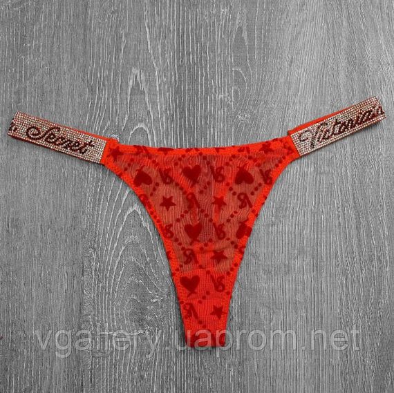 Стрінги Victoria's Secret зі стразами 5 шт набір, жіночі стрінги Вікторія Сикрет, стрінги Вікторія Сикрет - набор  5шт | Зображення 2