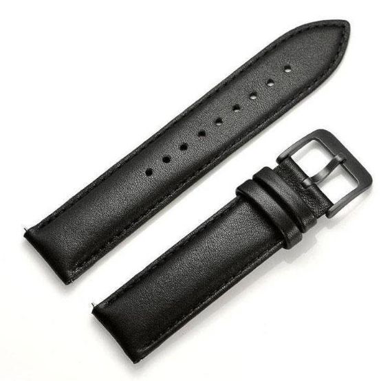 Шкіряний ремінець для годинника Samsung Galaxy Watch Active (SM-R500) / Active 2 (SM-R820/R830) - Black | Зображення 1