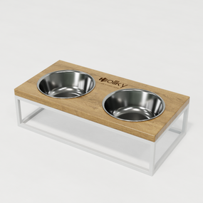Миски на подставке для средних собак и больших котов Hollky Base M (2 × 0,95 л) BM-422110-WHNT