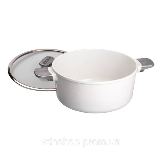 Алюмінієва каструля з керамічним покриттям антипригарним 6.9 л Ø 28 см білий MGC HP-4-454W | Зображення 2