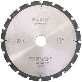 Пиляльний диск Metabo Power cut HW/CT 20 WZ 5°n 216x30x1.8 Z20 628230000