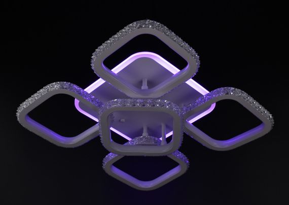 Люстра світлодіодна стельова LED світильник для квартири на стелю лед 26321 Білий 12х42х42 см. | Зображення 6